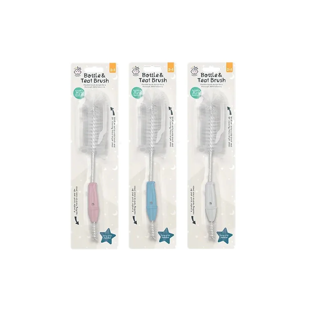 2-in-1 Baby Bottle and Teat Cleaning Brush | Flexible Head, Assorted Colours