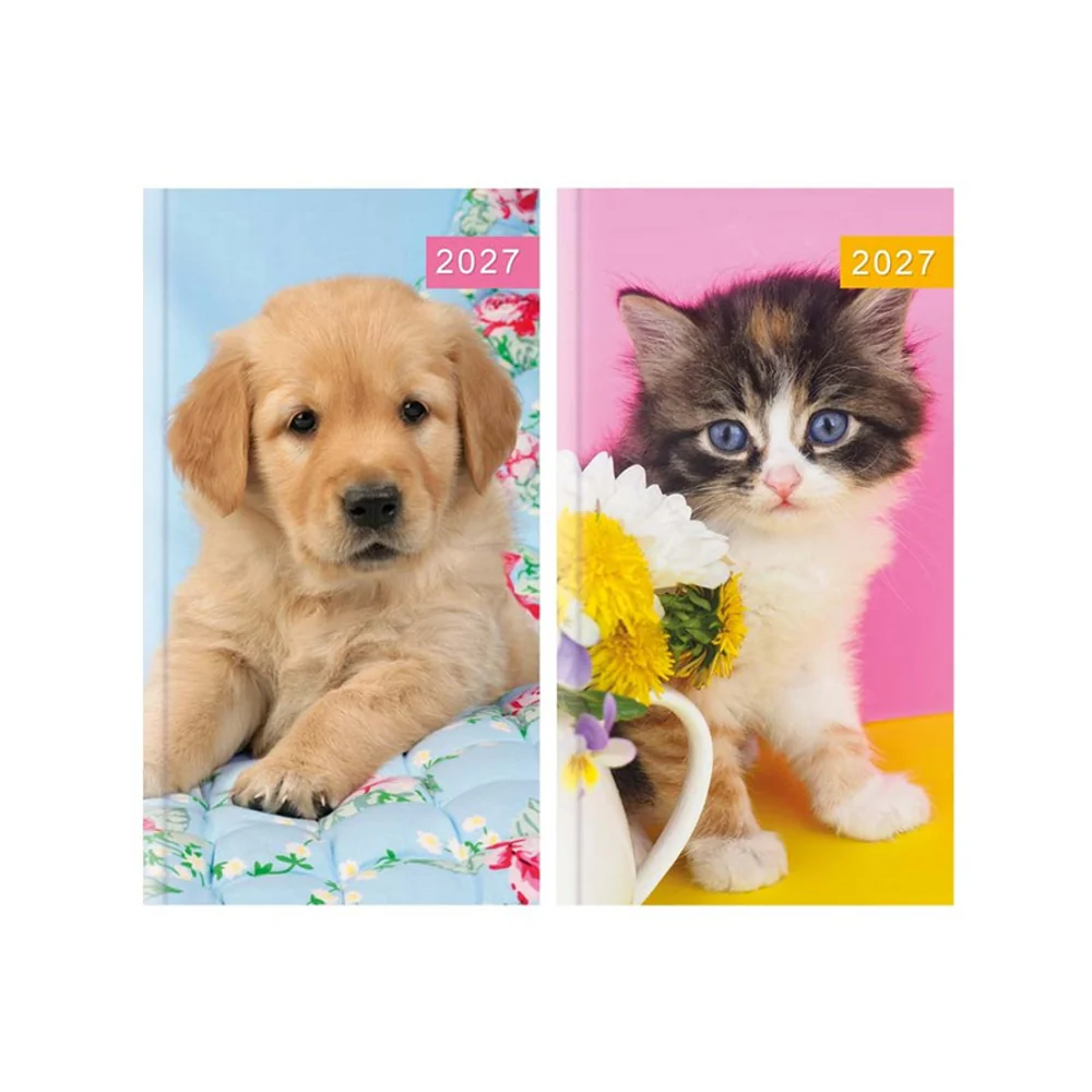 2027 Slim Cat and Dog Diary | Assorted Designs, Portrait Format