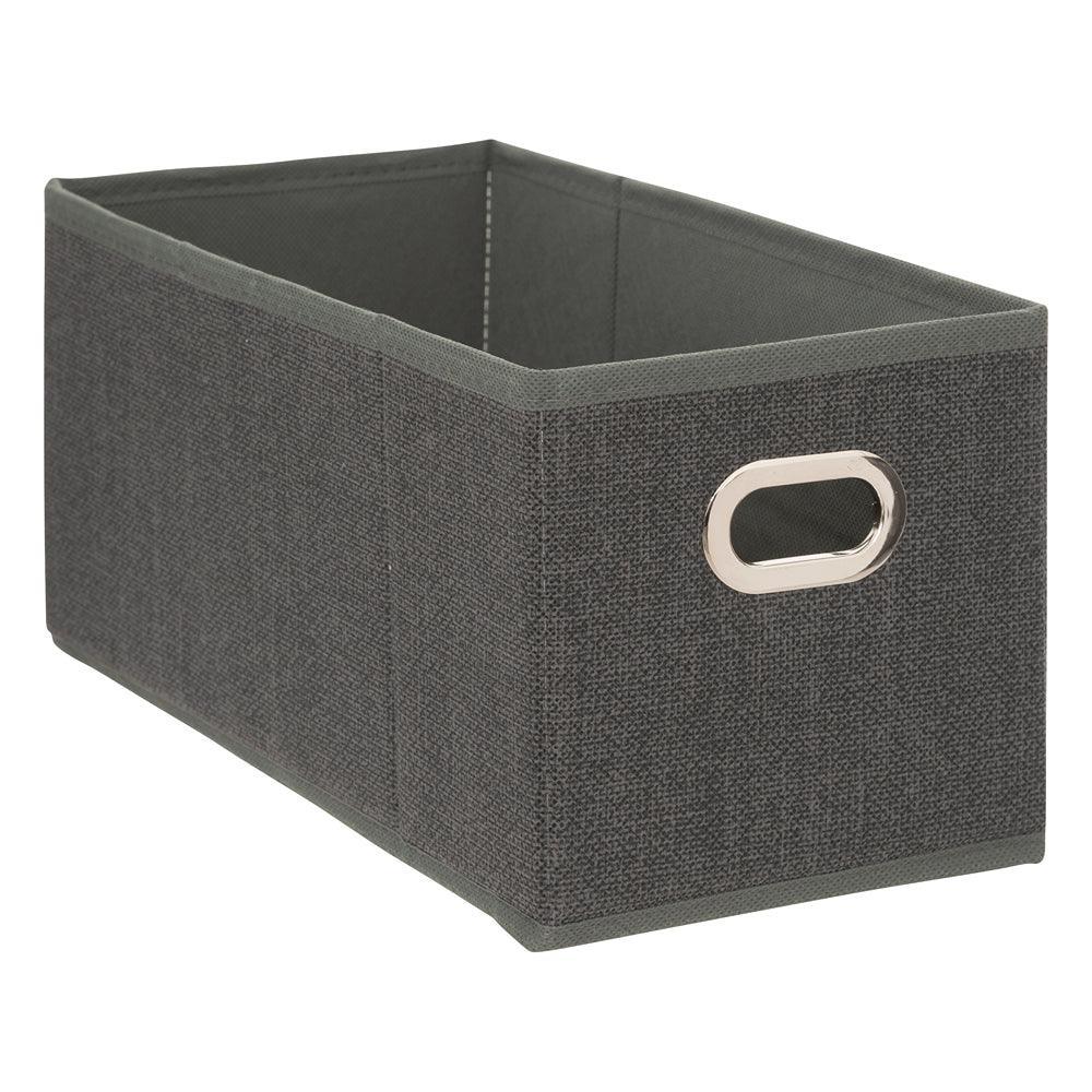 5 Five Dark Grey Fabric Storage Basket | 15 x 31cm
