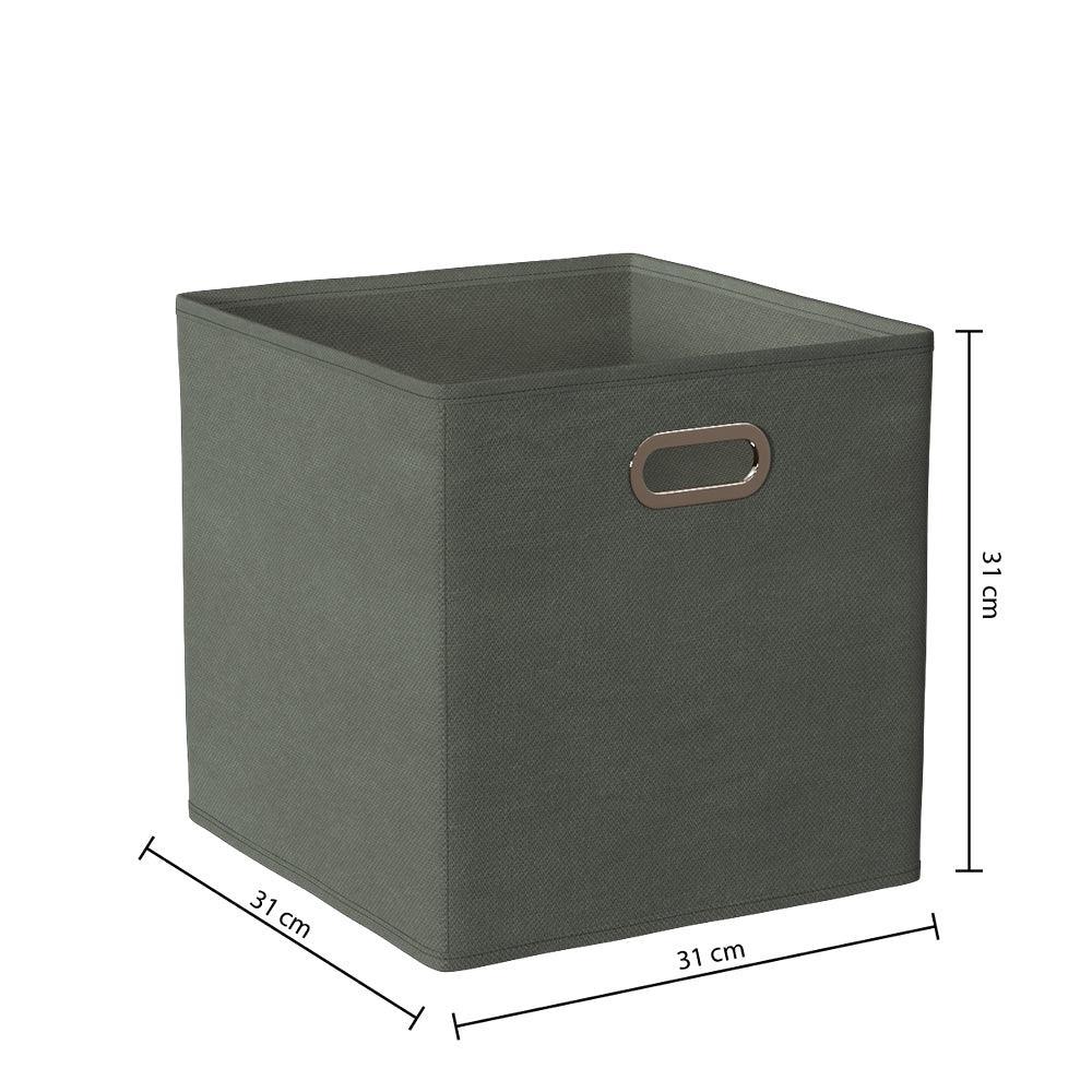 5 Five Khaki Fabric Storage Basket | 31 x 31cm - Image 3