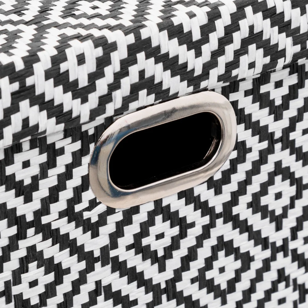 5FIVE Black and White Geometric Storage Box with Lid | 31 x 31cm - Image 2
