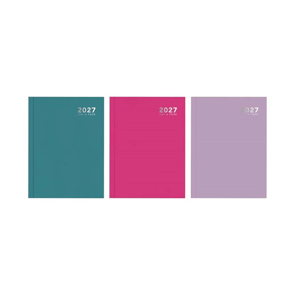 A5 2027 Pastel Day to View Diary | Assorted Colours, Bound Spine
