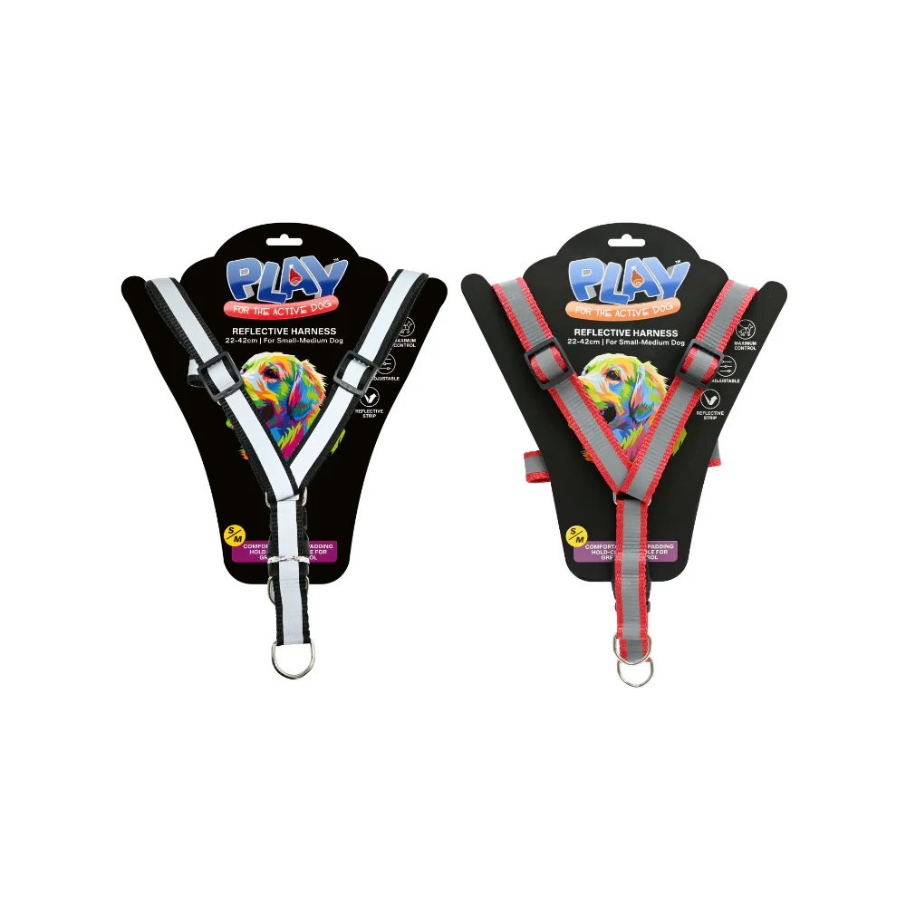 Adjustable Reflective Pet Harness | 22-42 cm, Assorted Colours
