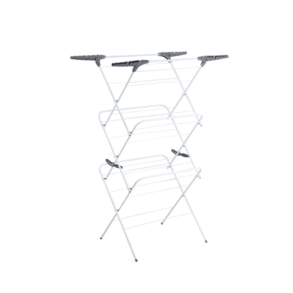 Airdra 3 Tier Concertina Clothes Airer | Foldable, White and Grey