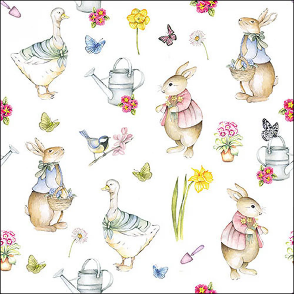 Ambiente Easter Garden Paper Napkins | Pack of 20, Pastel Watercolour
