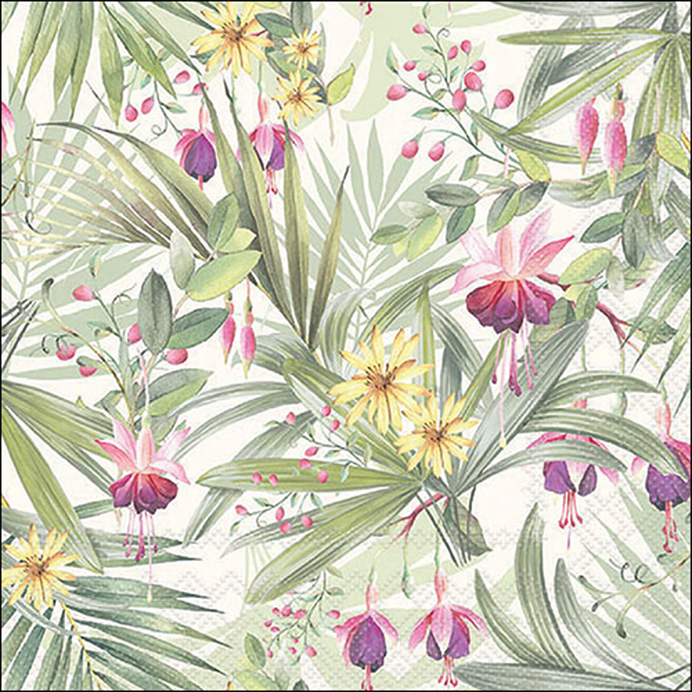 Ambiente Exotic Leaves Paper Napkins | Tropical Botanical, Pack of 20