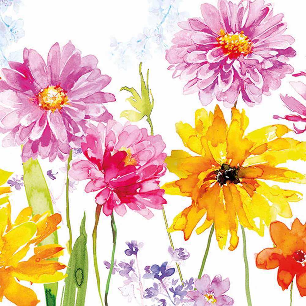 Ambiente Joy Floral Paper Napkins | Watercolour Print, Pack of 20
