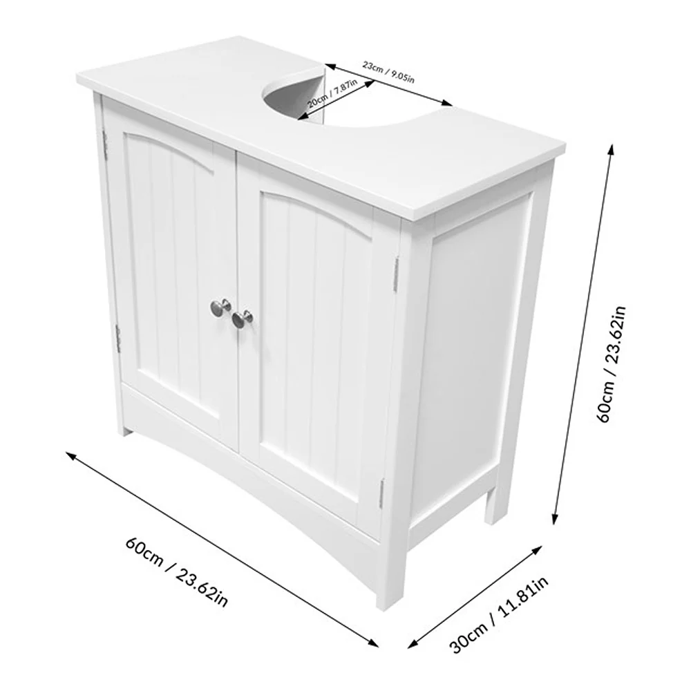 Anika White Under Sink Bathroom Cabinet - Image 3