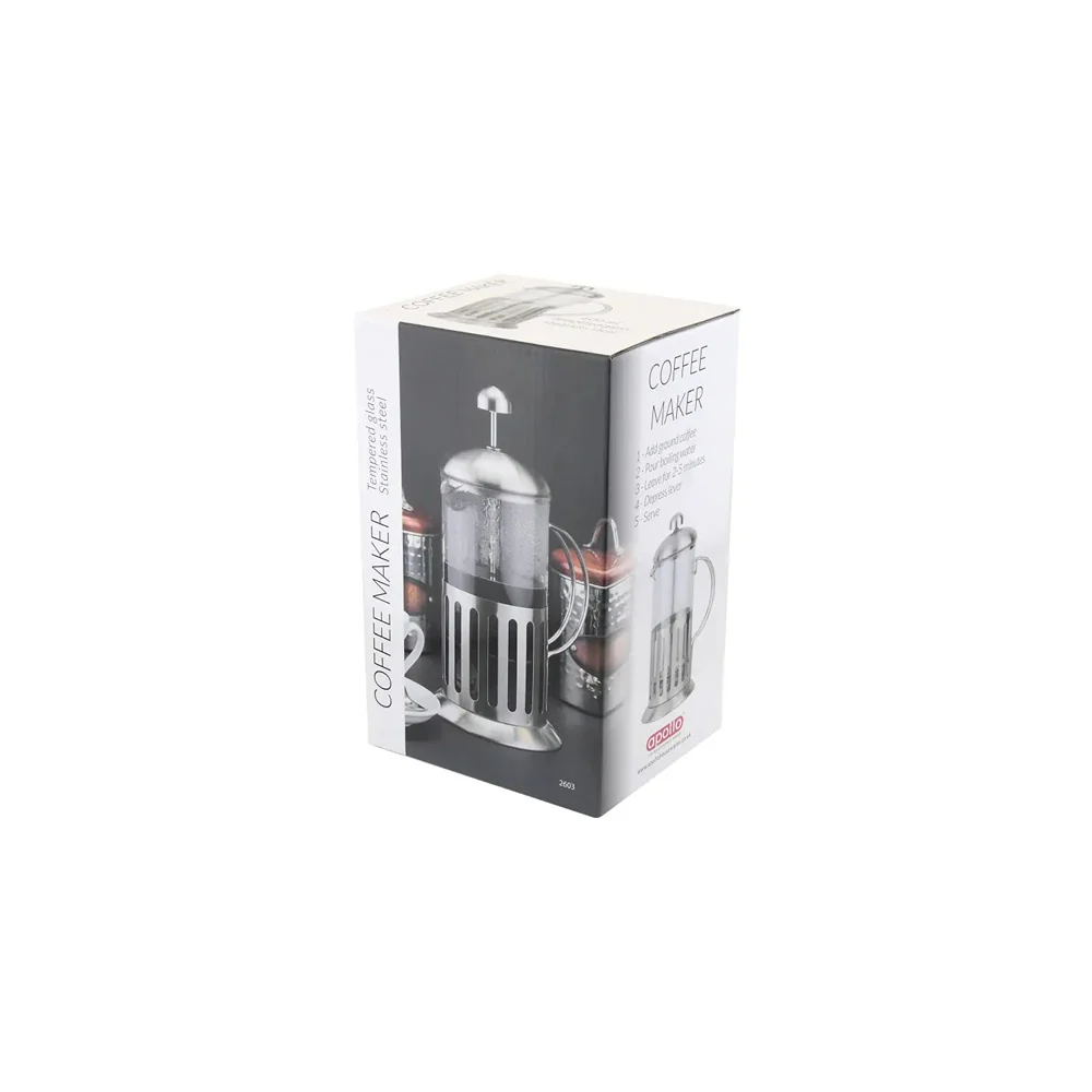 Apollo Coffee Plunger French Press | Heat-Resistant Glass, Stainless Steel - Image 2