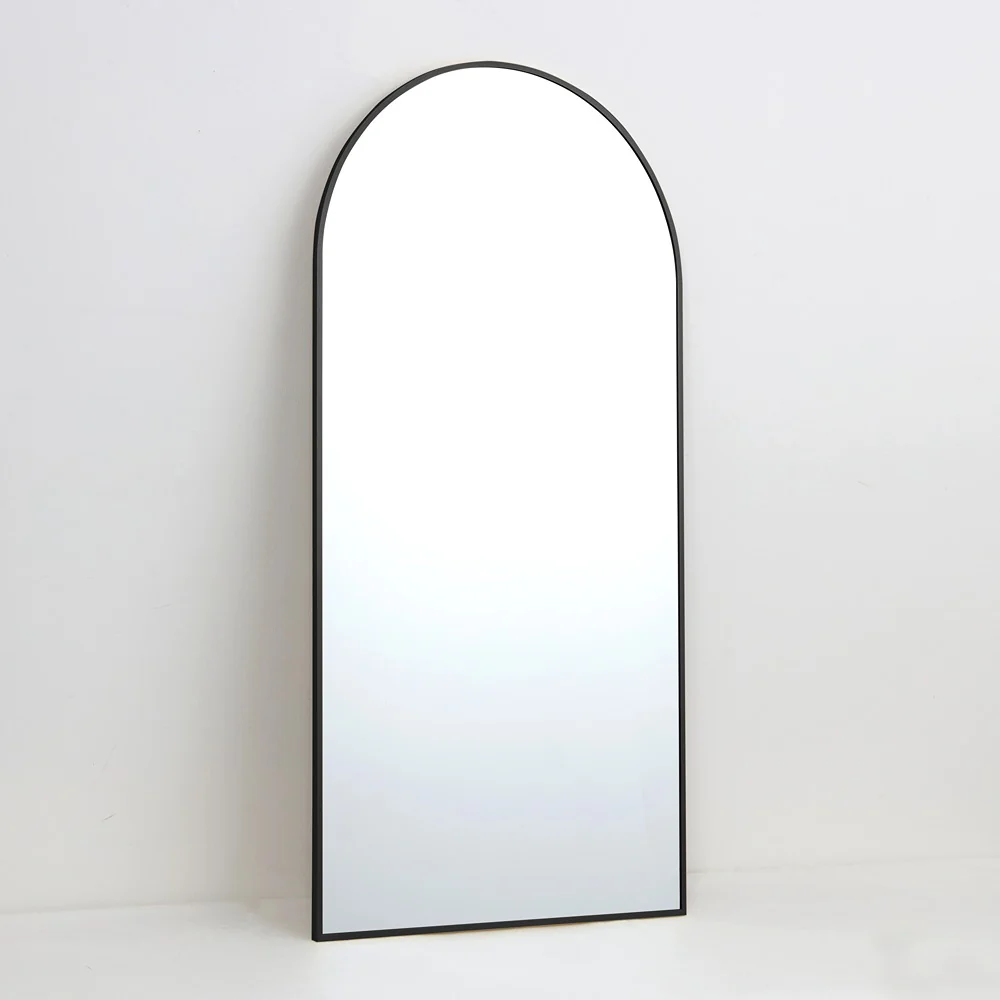 Arch Aluminium Framed Wall Mirror | Black Finish, 60 x 120 cm - Image 2