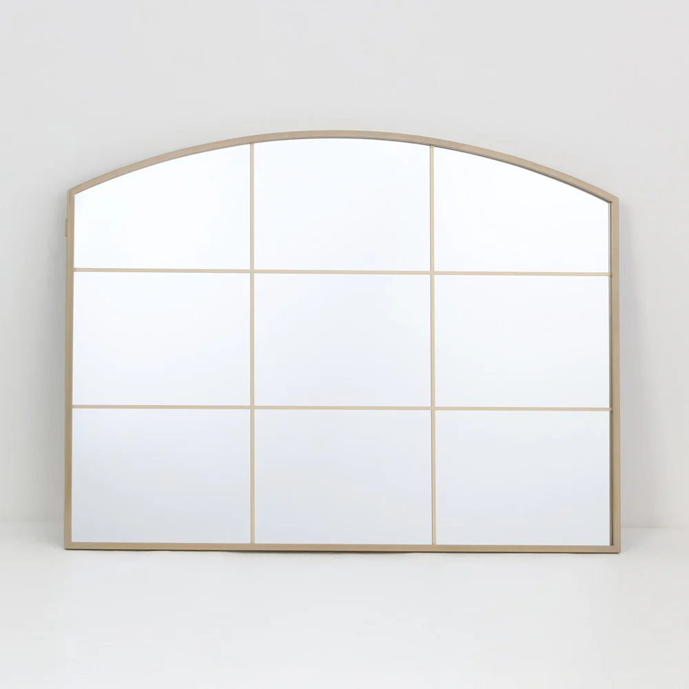 Arch Top Aluminium Framed Mirror | Brass Finish, 60 x 80 cm - Image 3