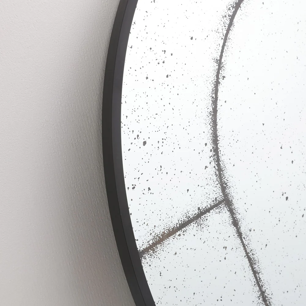 Arched Black Antiqued Aluminium Window Wall Mirror | 60 x 90cm - Image 5