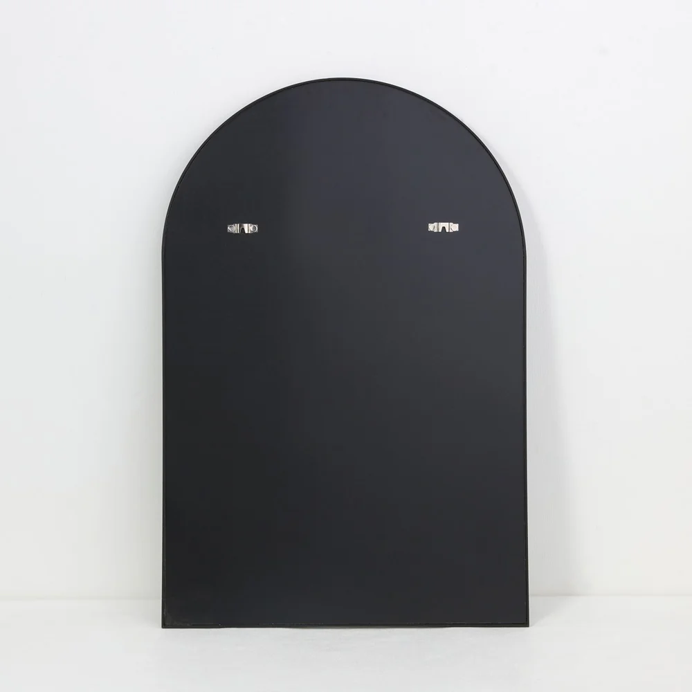 Arched Black Antiqued Aluminium Window Wall Mirror | 60 x 90cm - Image 6