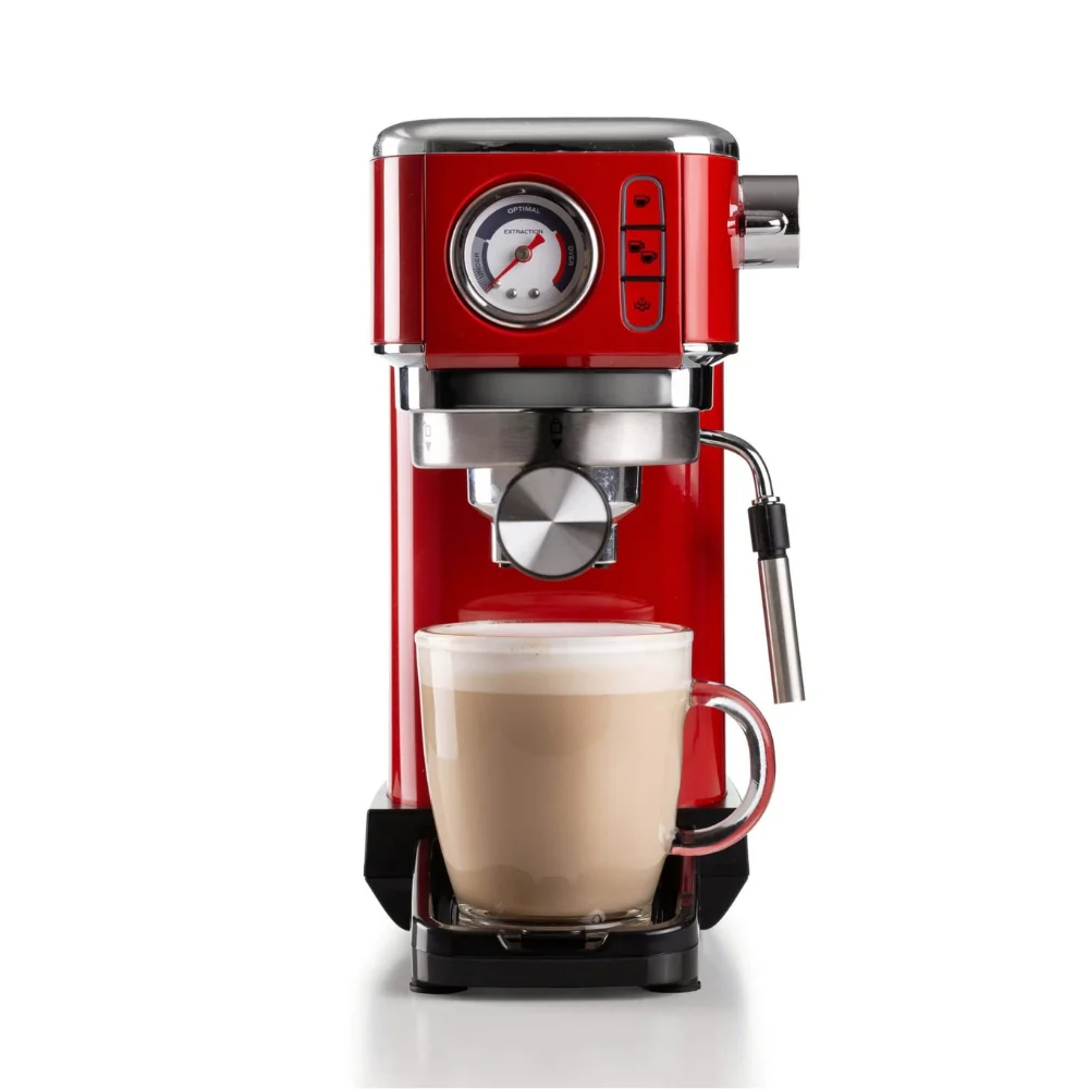 Ariete Retro Red Espresso Coffee Machine | Pressure Gauge, Steam Wand - Image 3