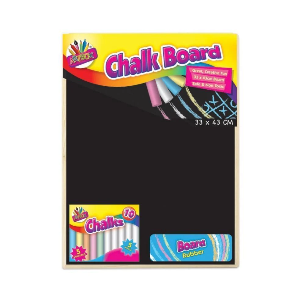 Artbox Jumbo Chalk Board | Includes Chalks & Rubber | 60 x 80cm