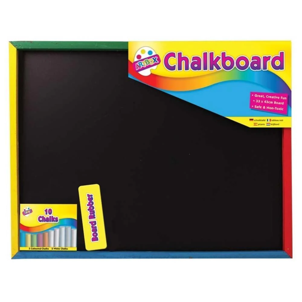 Artbox Large Chalk Board | Includes Chalks & Rubber | 33 x 43cm