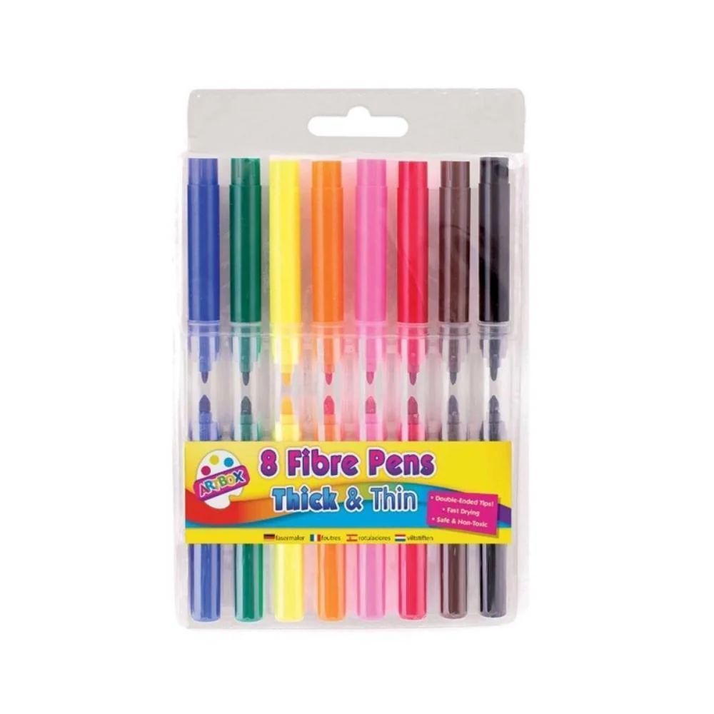 Artbox Thick & Thin Fibre Markers | 8 Pack
