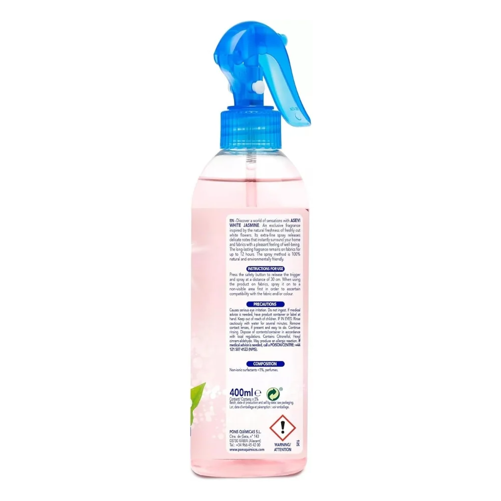 Asevi White Jasmine Air & Fabric Fresh Spray | 400ml - Image 3