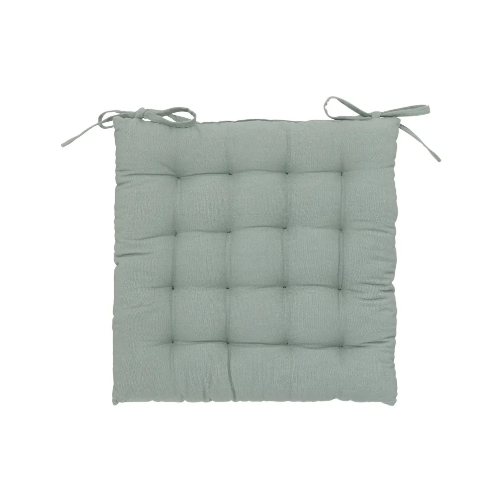 Atmosphera Celadon Tufted Seat Pad Cushion | 38 x 38cm, Tie-On