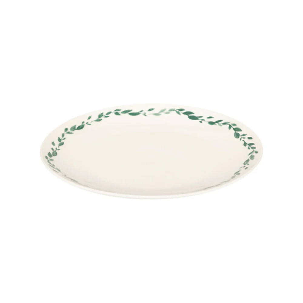 Atmosphera Laurel Dinner Plate | 27cm, White, Leaf-Garland Rim