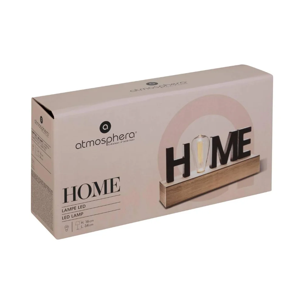Atmosphera LED HOME Word Plaque | Black, 34cm, Tabletop, Freestanding - Image 4