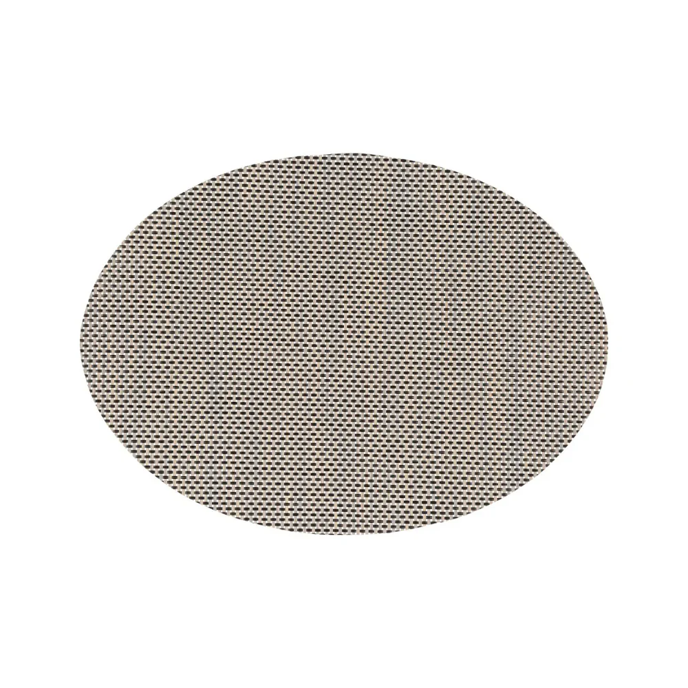 Atmosphera Mixed Black Oval Woven Placemat | Grid Pattern, 48 x 35cm