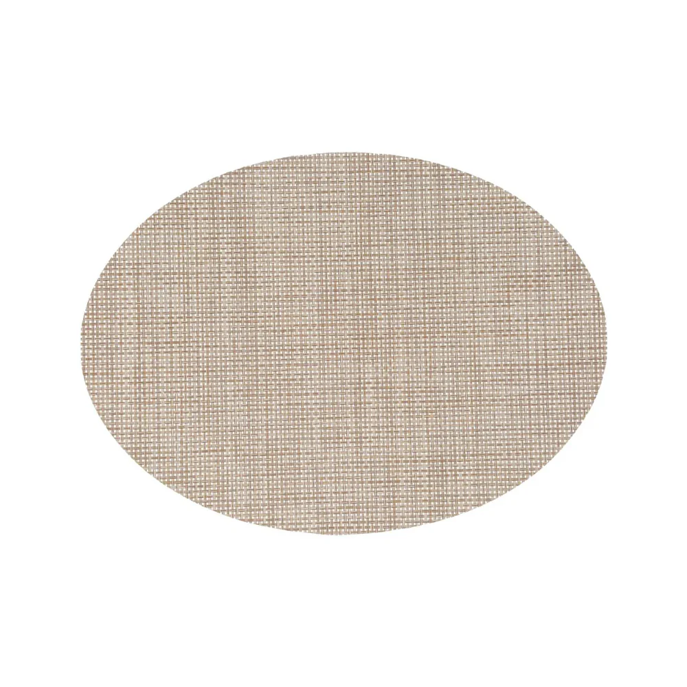 Atmosphera Natural Woven Oval Placemat | 48 x 35cm, Beige, Wipe Clean