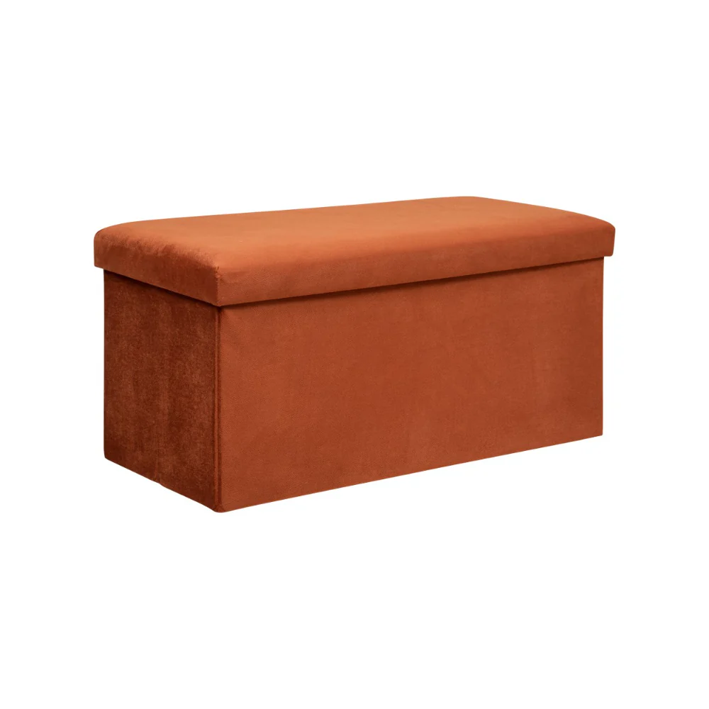 Atmosphera Terra Upholstered Storage Ottoman Stool | Hidden Compartment