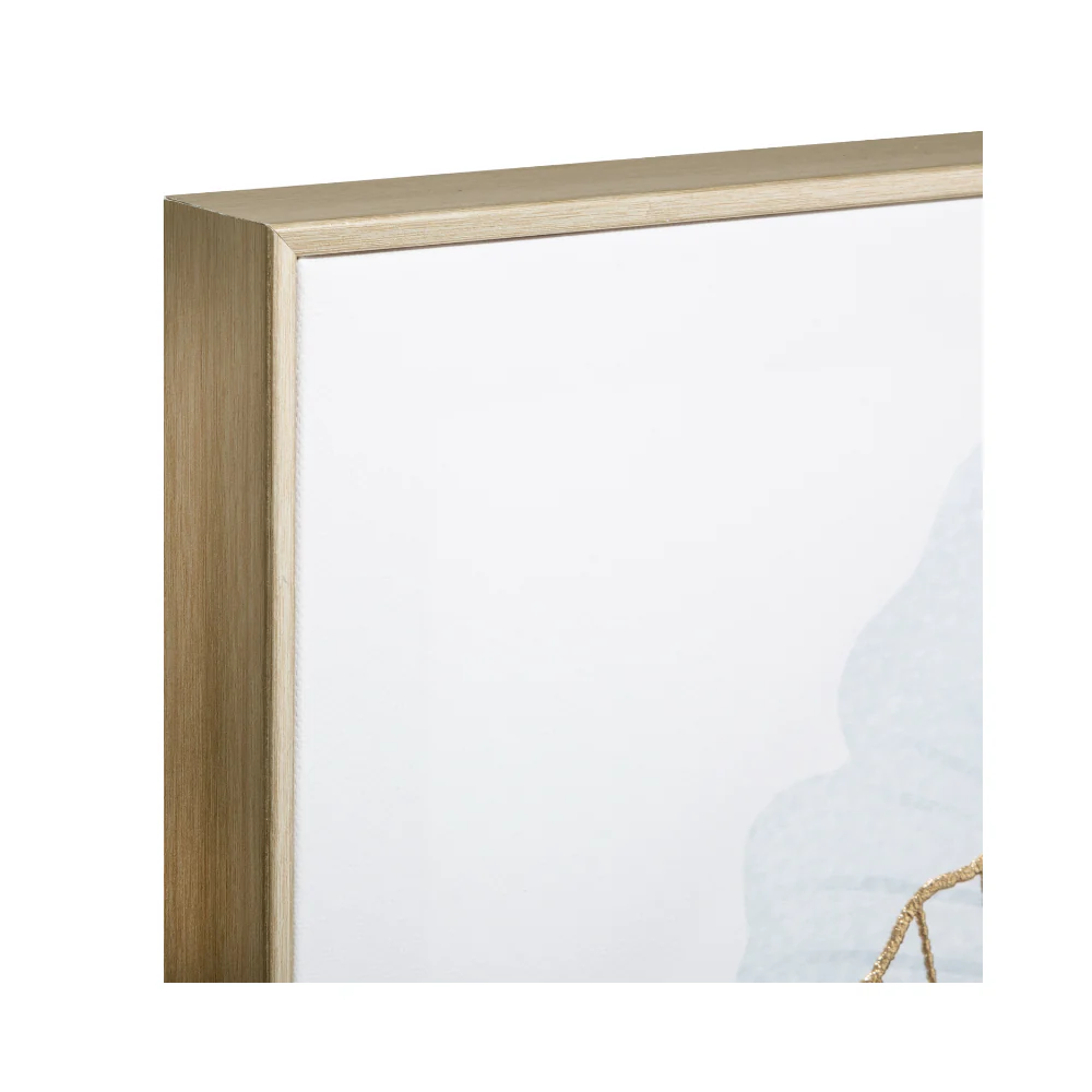 Atmosphera Three Feathers Framed Canvas Wall Art | 58 x 58cm, Gold - Image 4