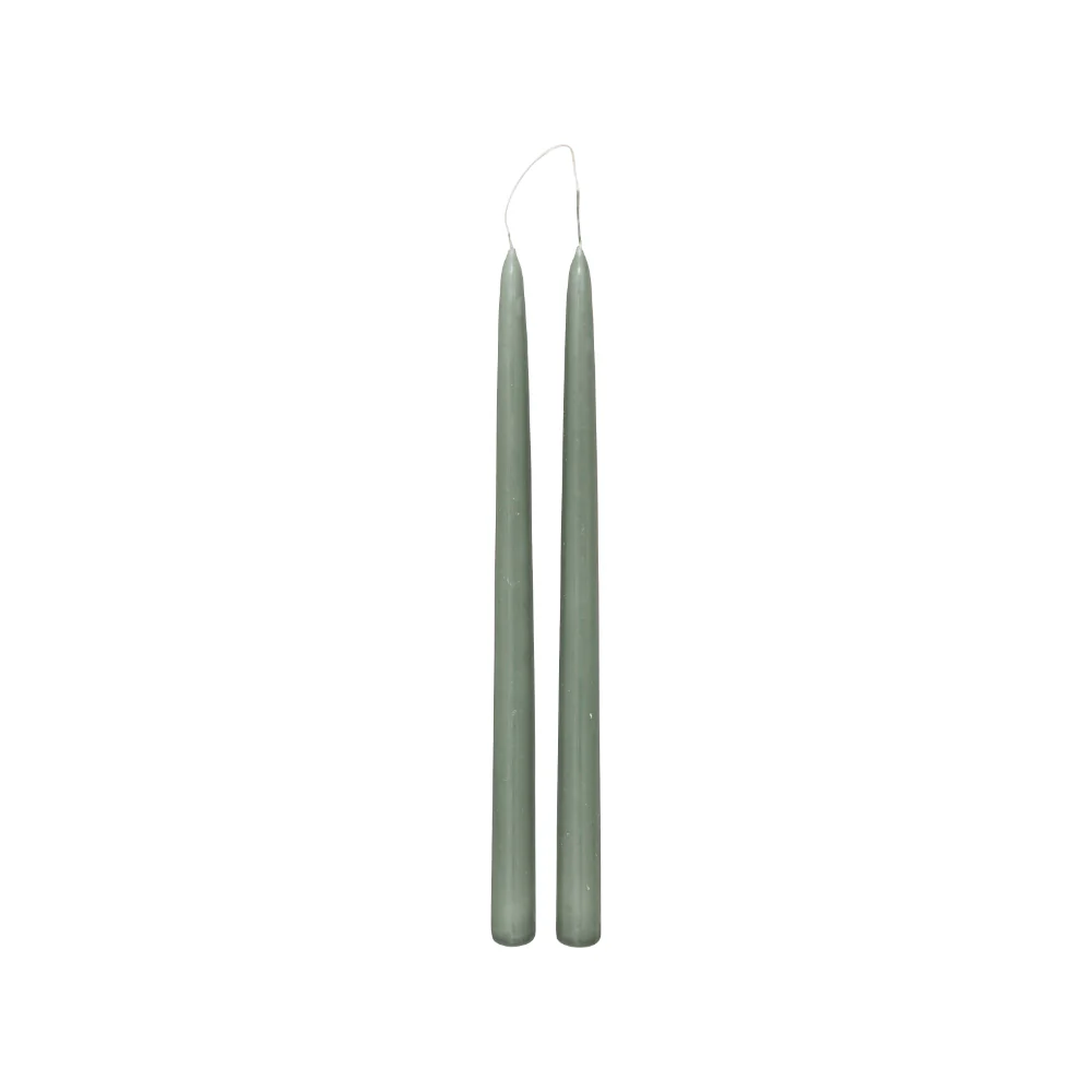 Atmosphera Twin Taper Dinner Candles | Pack of 2, 30cm, Sage Green