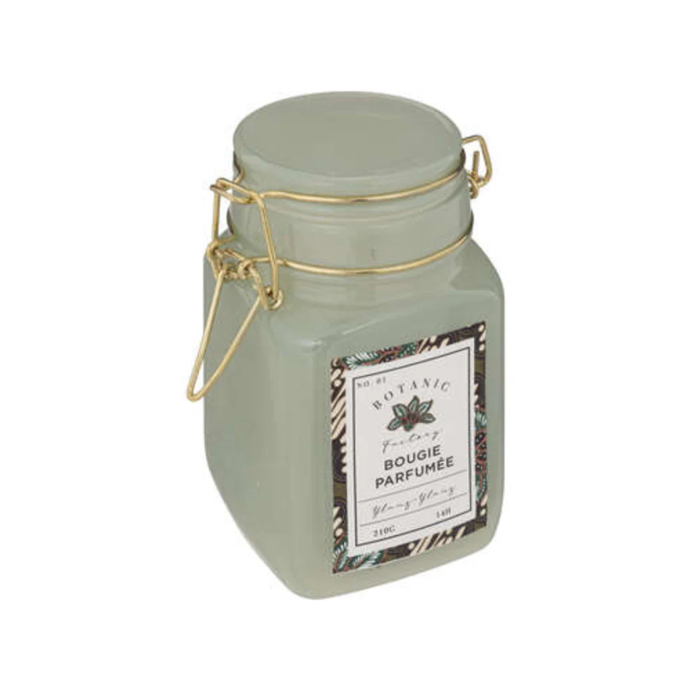 Atmosphera Ylang Green Glass Fragranced Candle | 210g, Clip-Top Jar