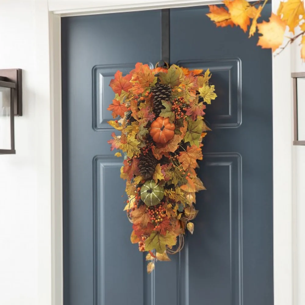 Autumn Collection Fall Leaves Pine Cone & Pumpkin Tear Drop - Image 3