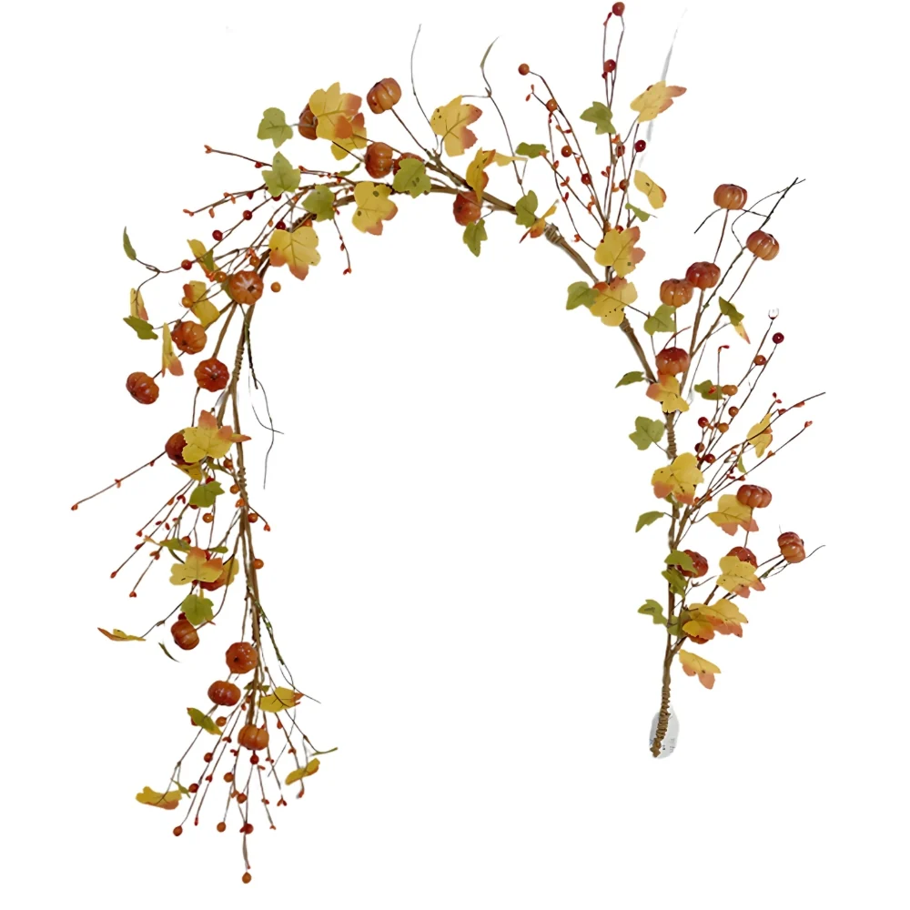 Autumn Collection Mini Pumpkins Leaves Garland | 152cm