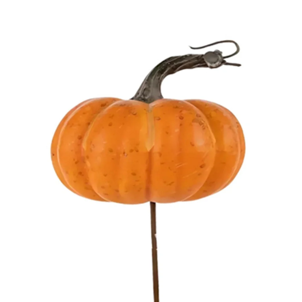 Autumn Collection Single Pumpkin Stem | 8cm Orange Decor - Image 2