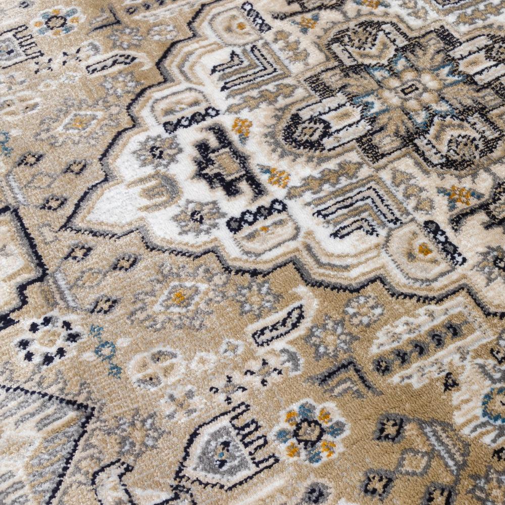 Aziza Medallion Beige Rug | Classic Elegance & Plush Comfort - Image 6