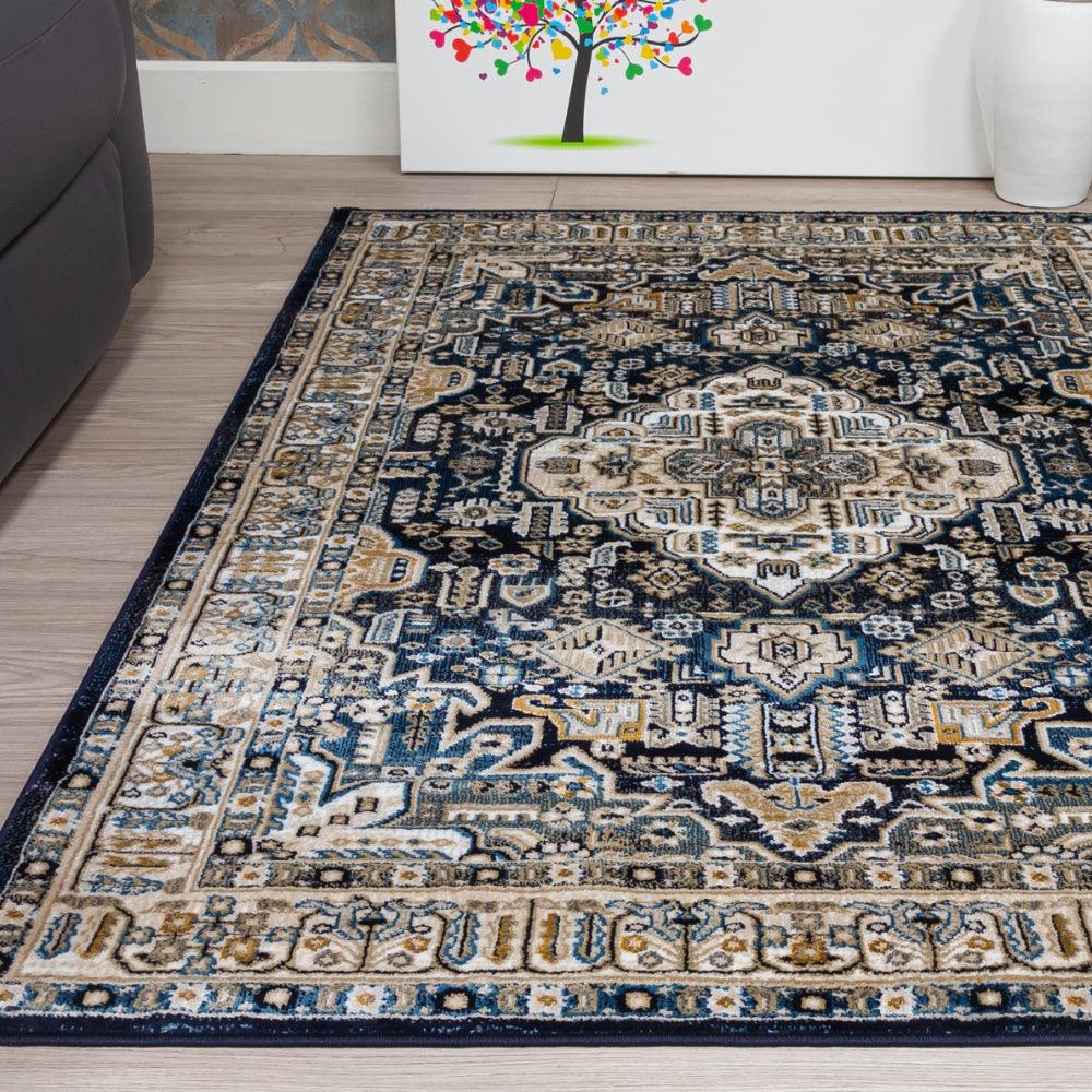 Aziza Medallion Navy Rug | Timeless Design for Every Home - Image 2