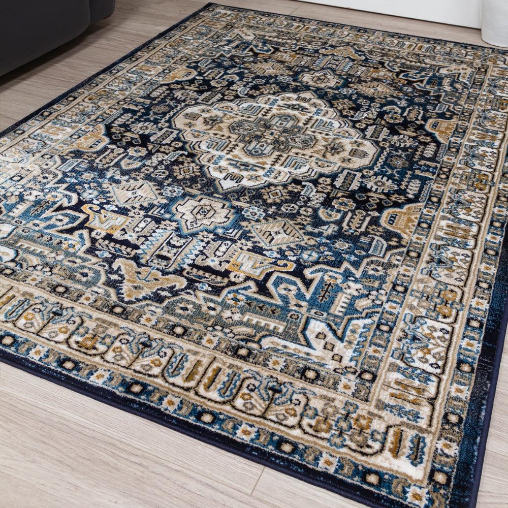 Aziza Medallion Navy Rug | Timeless Design for Every Home - Image 4