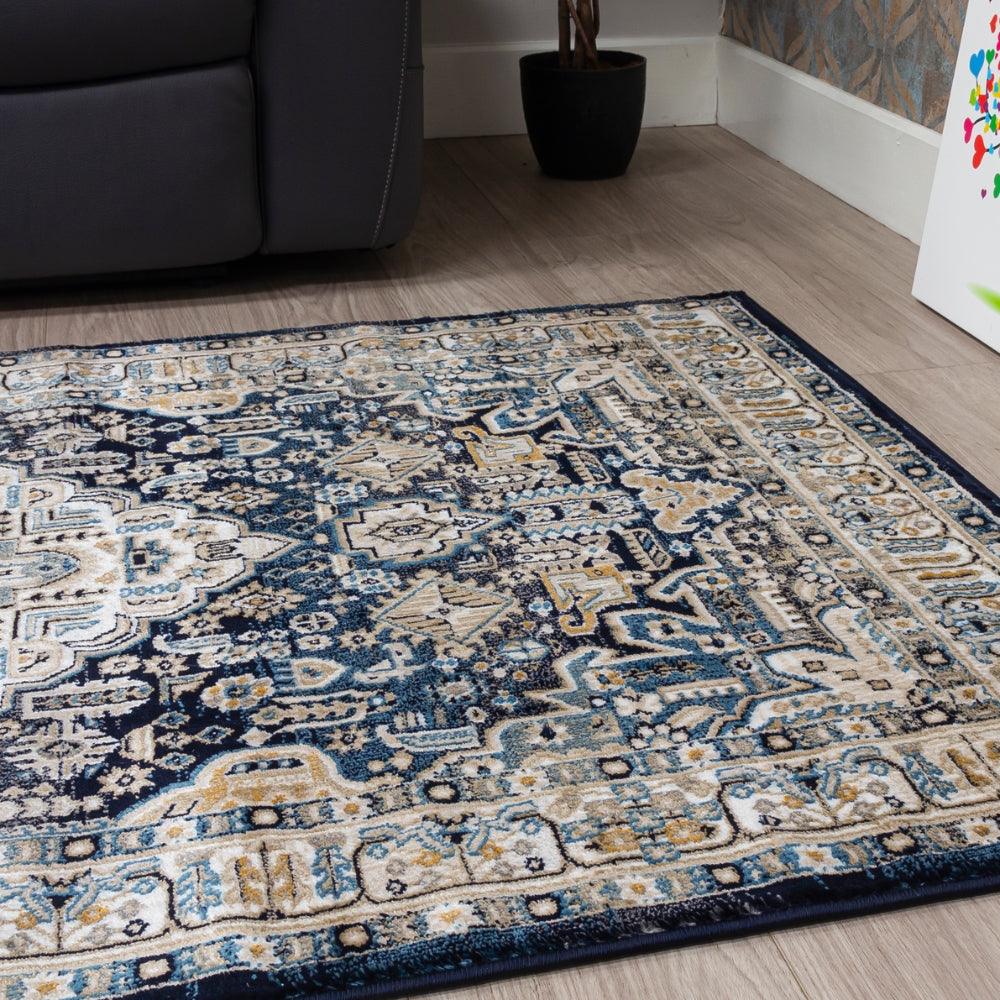 Aziza Medallion Navy Rug | Timeless Design for Every Home - Image 5