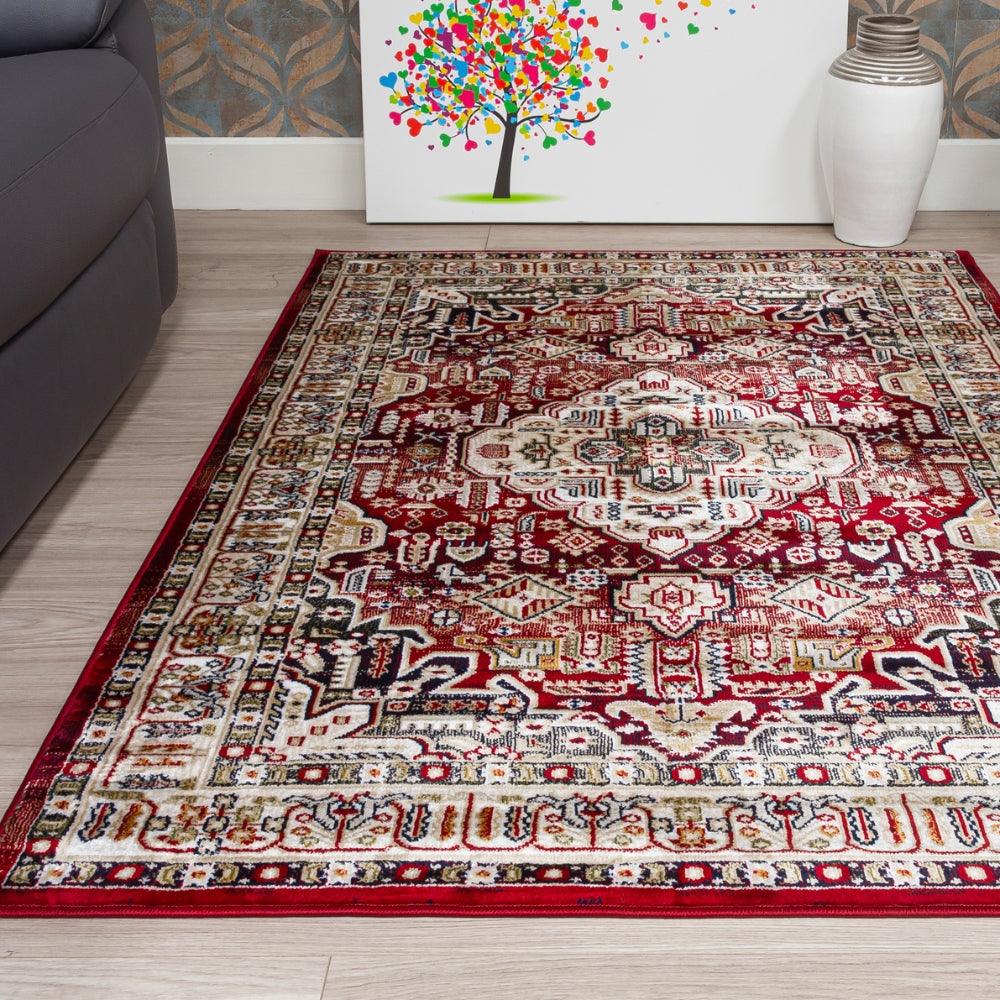 Aziza Medallion Red Rug | Classic Elegance for Modern Homes - Image 2