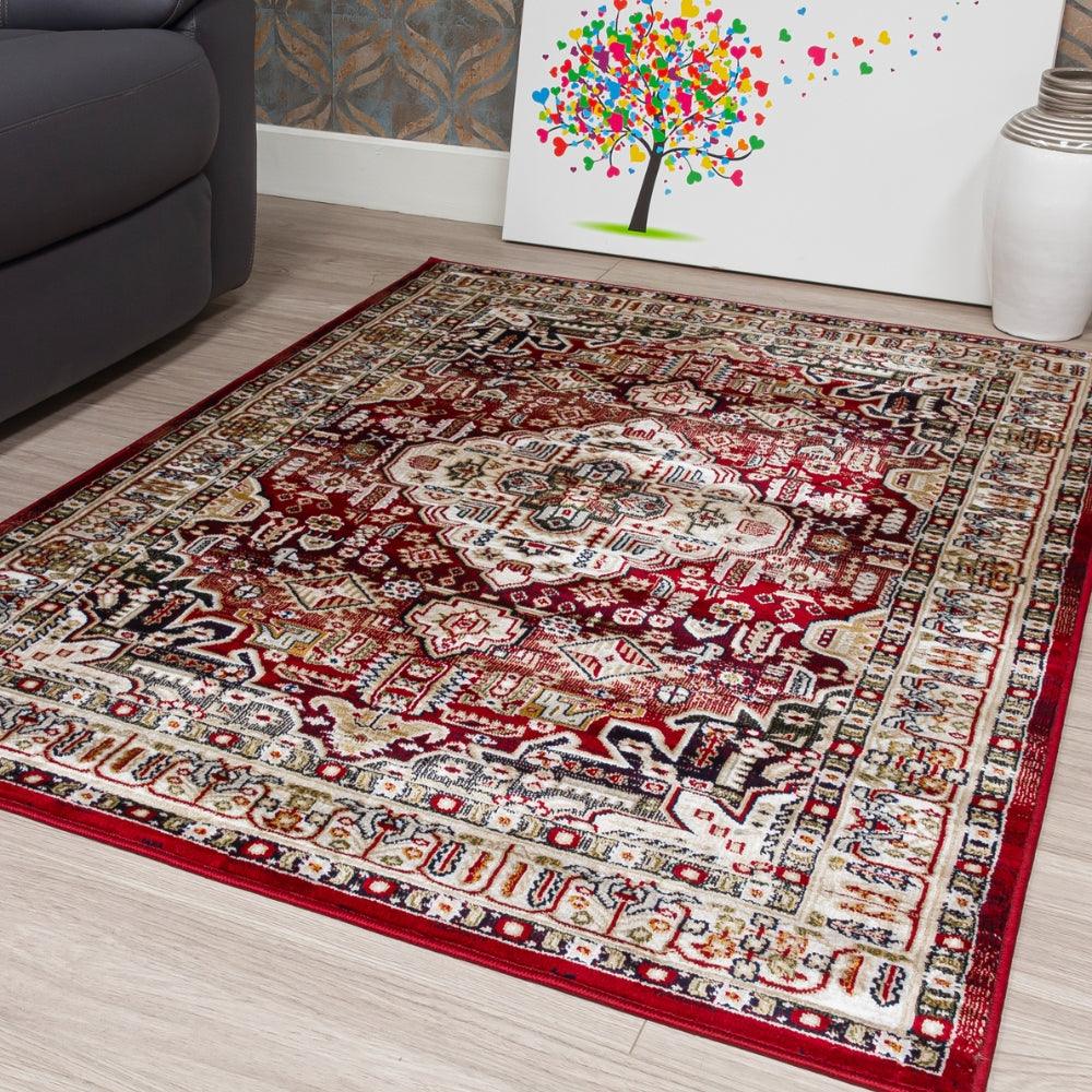 Aziza Medallion Red Rug | Classic Elegance for Modern Homes - Image 3