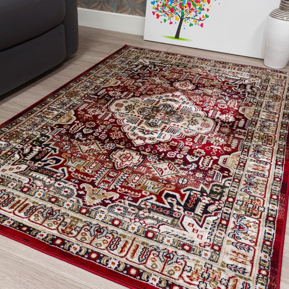 Aziza Medallion Red Rug | Classic Elegance for Modern Homes - Image 4