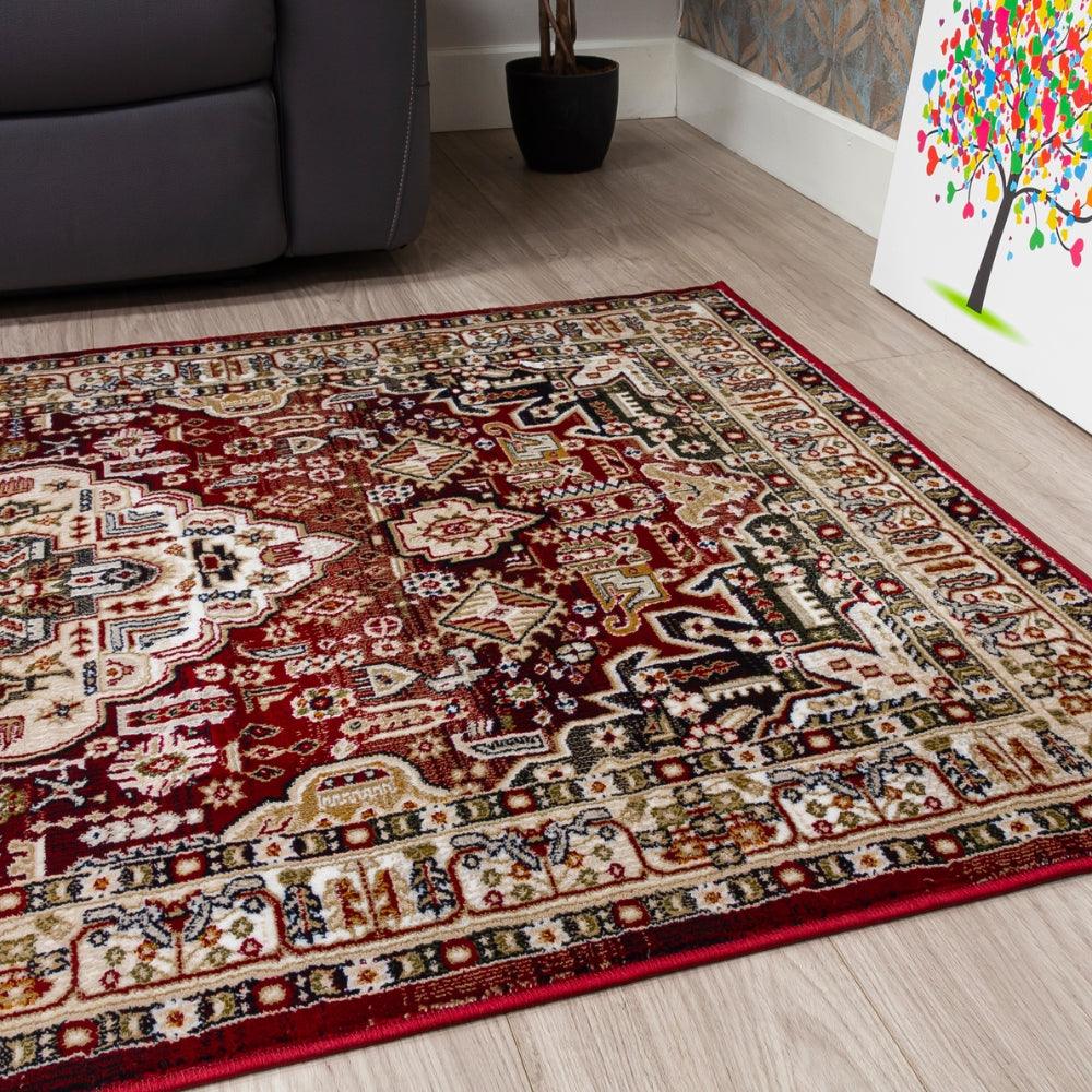 Aziza Medallion Red Rug | Classic Elegance for Modern Homes - Image 5