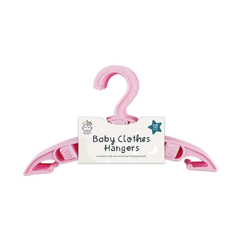 Baby Clothes Hangers | Pack of 10, Assorted Colours, With Side Clips - Image 5