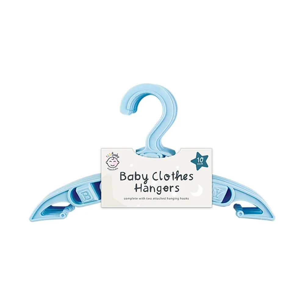 Baby Clothes Hangers | Pack of 10, Assorted Colours, With Side Clips - Image 6