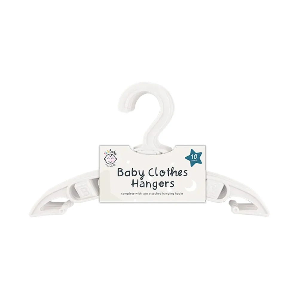 Baby Clothes Hangers | Pack of 10, Assorted Colours, With Side Clips - Image 7