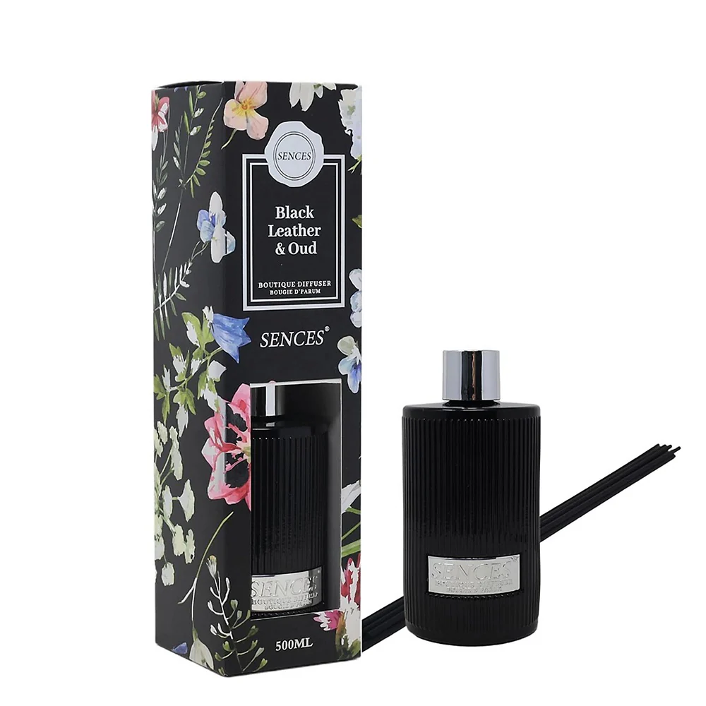 Baltus Sences Ribbed Diffuser | 500ml, Black Leather and Oud