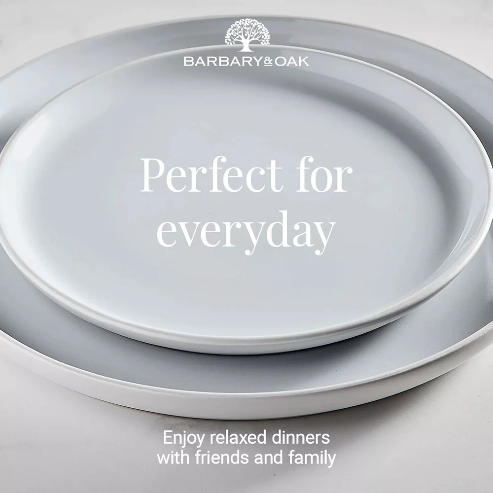 Barbary & Oak Oslo Dinnerware Set | Grey, 16 Pieces, Glazed Finish - Image 4