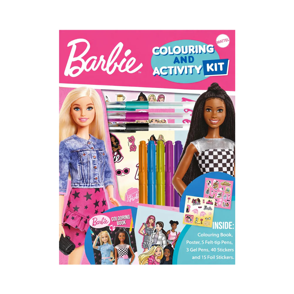 Barbie Colouring and Activity Kit | Book, Poster, Pens, 55 Stickers