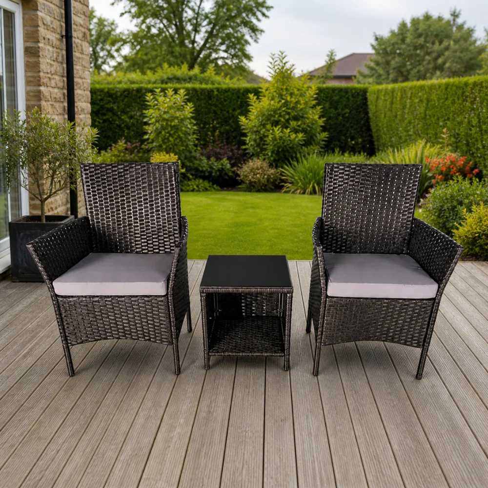 Bari 2-Seater Rattan Bistro Set | 3 Piece Rattan Garden Furniture Set - Image 3