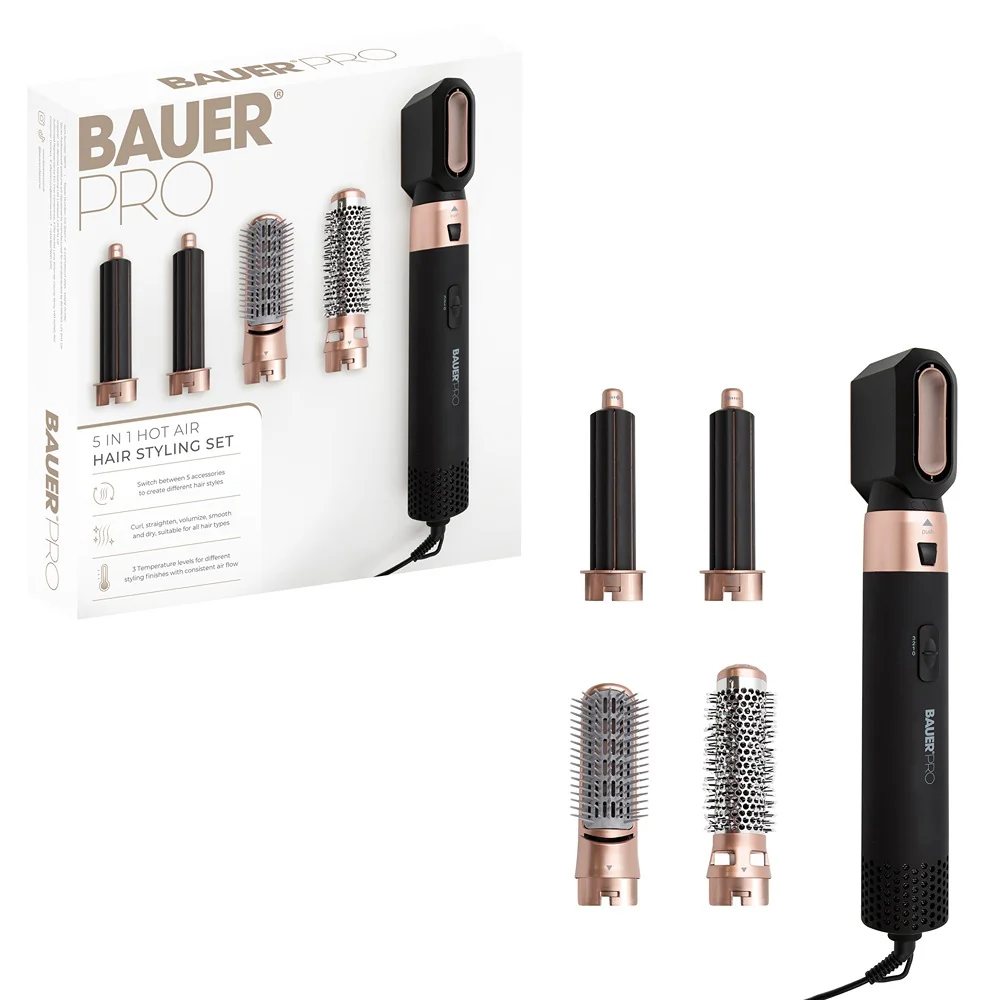 Bauer Pro Hot Air Hair Styling Set | 5-in-1